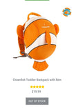 Clownfish Toddler Bagpack with Rein
