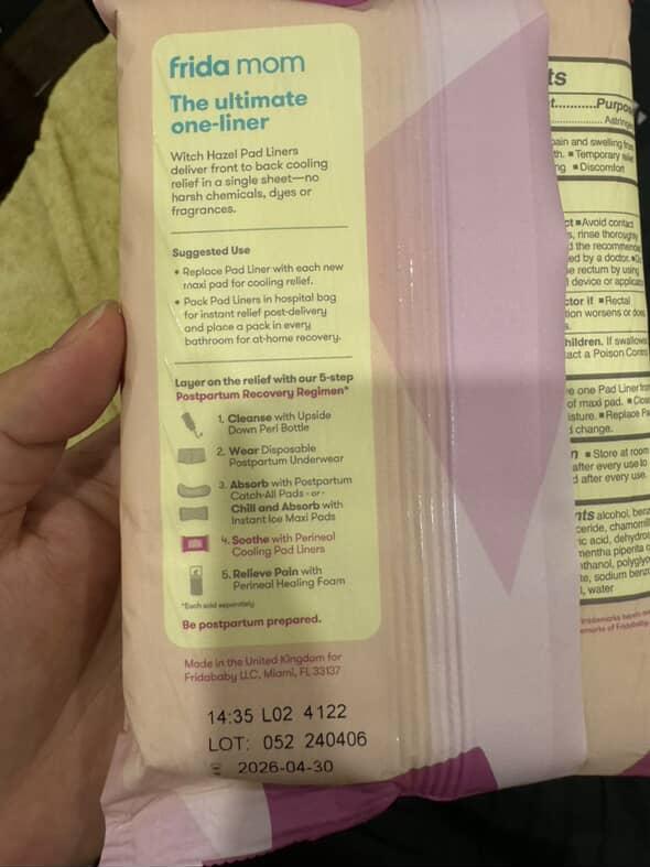 Frida mom Perineal Cooling Pad Liners