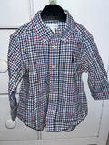 Ralph Lauren Button-Down CheckShirt For Boys / Size 12m