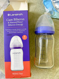 Lansinoh Natural Wave Glass Bottle 160ml with Unused 3m+ Teat