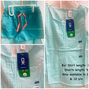 Okaidi Cotton Top & Shorts. Size: 8yrs