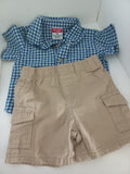 Wrangler Checked Shirt & Khaki Shorts. Size: 6m
