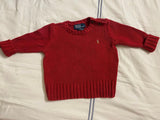 Red Ralph Lauren Sweater. Size: 9-12m