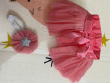 Shimmer Frilly Tie Skirt With Matching Headband. Size: 0-3m