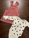 NEXT Corduroy Dungaree Set. Size: 9-12m