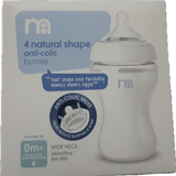 4 Natural Shape Anti Colic Bottles. 0m+
