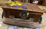 Decorated Cane Storage Basket