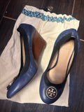 Tory Burch Ballerina Wedges Navy Blue. Size: 8M