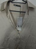 Zara Silk Button Down Shirt. Size: XS