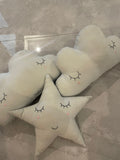 Set of 3 Khwab Pillows 2 Clouds & One Star in Grey