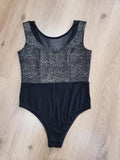 Splash Shimmery Black Body Suit. Size: 6