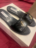 Jimmy Choo Black Slides. Size: 38.5