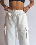 Chyll Cargo White Pants. Size: M