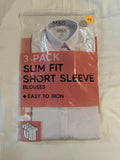 M&S 3Pack Slim Fit Short Sleeve Shirts. Size: 3-4yrs