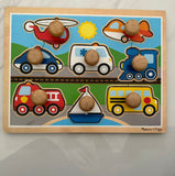 Melissa & Doug Wooden Peg Vehicle Puzzle