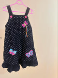 Black Polka Dot Dress. Size: 5-6yrs