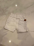 White Shorts. Size: 0-3m