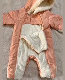 Pink Winter Romper. Size: 6-12m