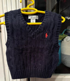 Ralph Lauren Cable Knit Sleeveless Sweater. Size: 3M