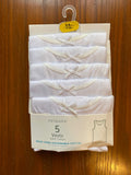 Pack Of 5 Primark Cotton Vest. Size: 5-6yrs