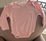 Light Pink Girls Full Sleeves Onesie. Size: 6-9M