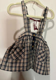 Zara Checkered Skirt With Braces Size 12-18 Months