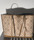 Tory Burch Monogram Jacquard Bag In Hazel. Size: Large