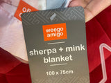 Sherpa + Mink Blanket. Size: 100*75cm
