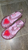 Ozkiz “Ruby Heart” LED Jelly Shoes. Size: 5-6yrs