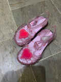 Ozkiz “Ruby Heart” LED Jelly Shoes. Size: 5-6yrs