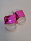 Metallic Pink Toddler Slippers. Size: 24