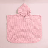 Kids Hooded Poncho Pink