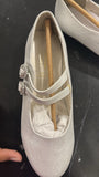 Monsoon Sparkle Two Strap Ballerina Flats In Silver. Size: Eu 34