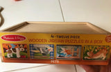 Melissa & Doug Wooden 4 Puzzles Set