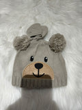 Grey Teddy Max Beanie & Mittens. Size: 0-6m