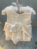 Dress With Satin Shoes. Size: 3-6m