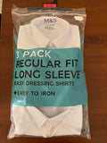 M&S Full sleeves Boys School Shirt Pack Of 3. Size: 8-9yrs