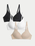 Set Of 3 M&S Non Wired Plunged T-Shirt Bra. Size: 34D