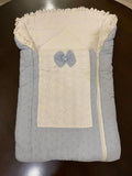 Baby Nest White & Blue With Bow