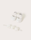 Monsoon Corsage Bando & Bootie Set Ivory / Size 6-12m