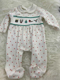 Juniors Embroidered Sleepsuit with Peter Pan Collar / Size 0-3m