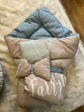 Baby Nest / Set of 8 / 4 Pillows / 1 Head Shaping Pillow / 1 Feeder Cover / 1 Net Cover / 1 Baby carrier Reversible