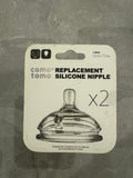 2 × Como Tomo Replacement Silicone Nipple / Size 0-3m