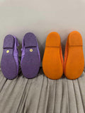 Crio's Leather Ballet Flats & Orange Embroidered House Shoe / Size 25 / Pack of 2