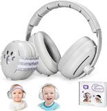 AIXMEET 2 in 1 Baby Ear Muffs Noise Protection, Ear Defenders, Noise Cancelling Headphones for Toddler & Infant / Suitable for 0-36m