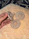 3 × Beige Ninico Breast Like Pacifiers / Size 0-24m