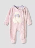 Juniors Hooded Closed Feet Romper with Fleece Texture - Long Sleeves / Size 6-9m