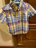 Ralph Lauren Boys Short Sleeve Plaid Button Down Shirt / Size 2T