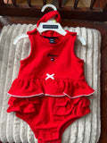 Tommy Hilfiger Baby Girl Ruffled Bodysuit Dress & Matching Headband Set / Size 3-6m