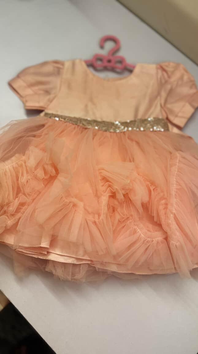 Peach Baby Girl's Tulle Dress with Sequin Waist Size 12M – Mamas